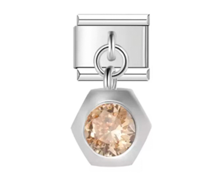 Charm Italiano Colgante Dorado Hexágono