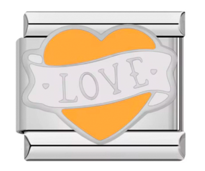 Charm Italiano Corazon Naranja Love