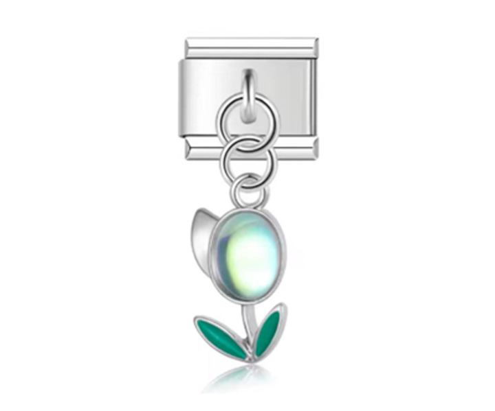 Charm Italiano Colgante Tulipán Azul