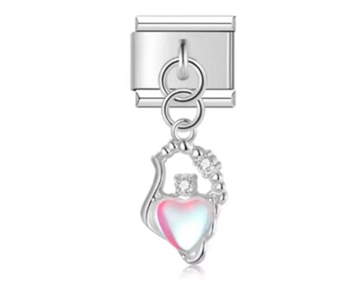 Charm Italiano Colgante Plateado Multicolor