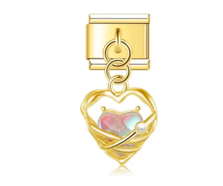 Charm Italiano Corazon Dorado Multicolor