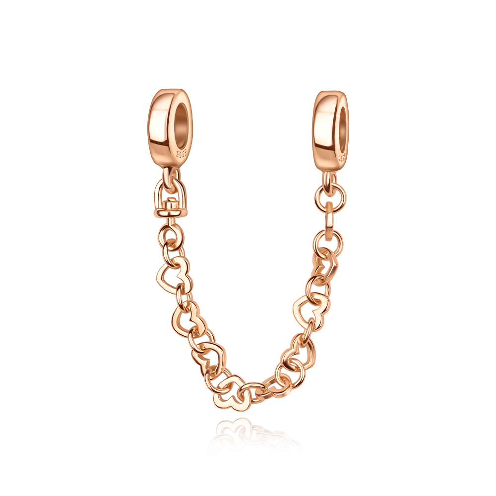 Cadena de Seguridad De Corazones Rosa