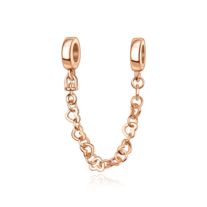 Cadena de Seguridad De Corazones Rosa