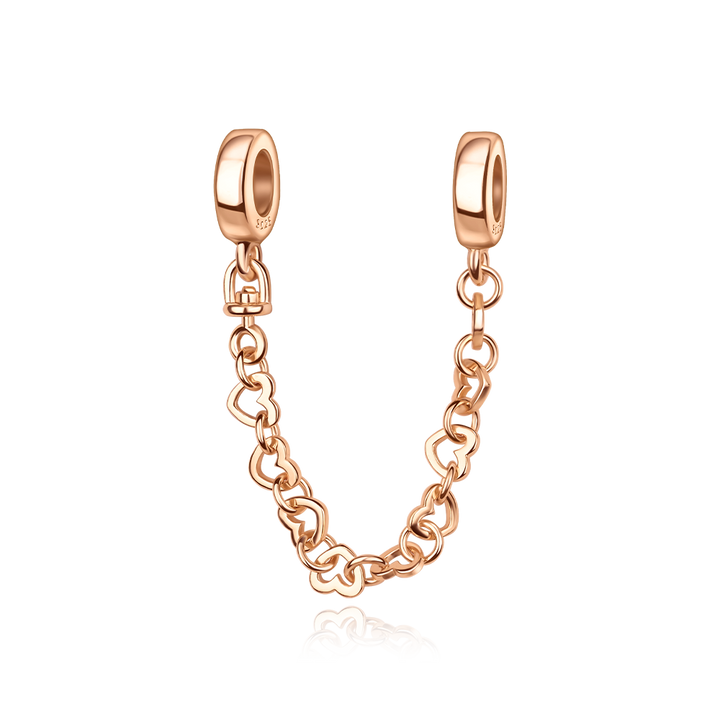 Cadena de Seguridad De Corazones Rosa