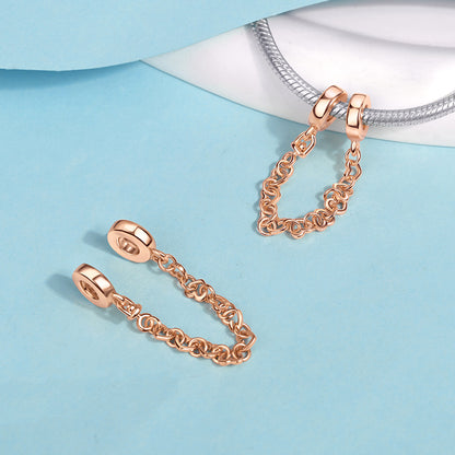 Cadena de Seguridad De Corazones Rosa