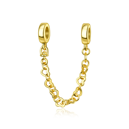 Cadena de Seguridad De Corazones Dorados