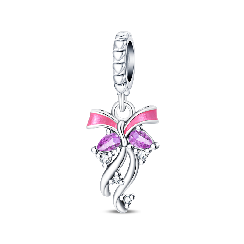 Charm Moño Rosa Diamantado