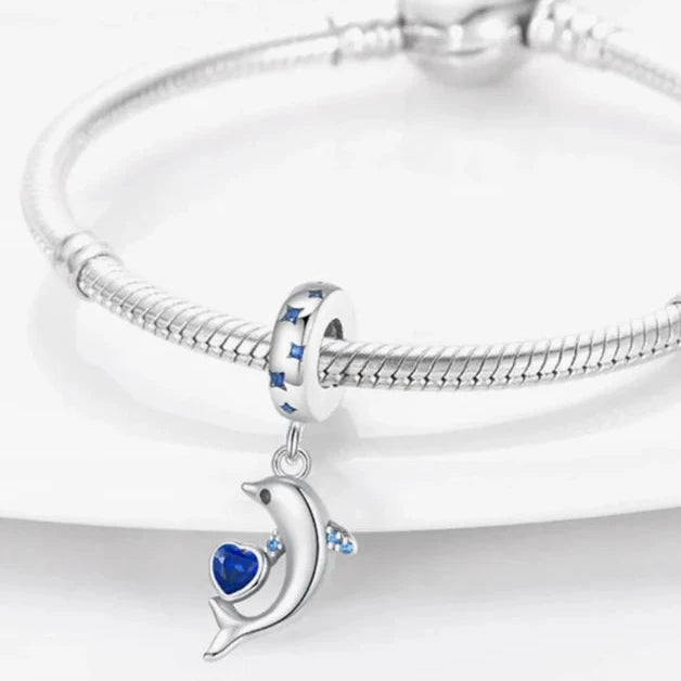 Charm Delfin Corazon Azul