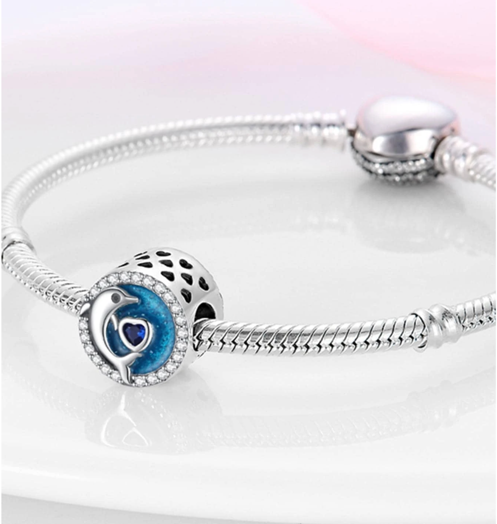 Charm Delfin Corazon Azul