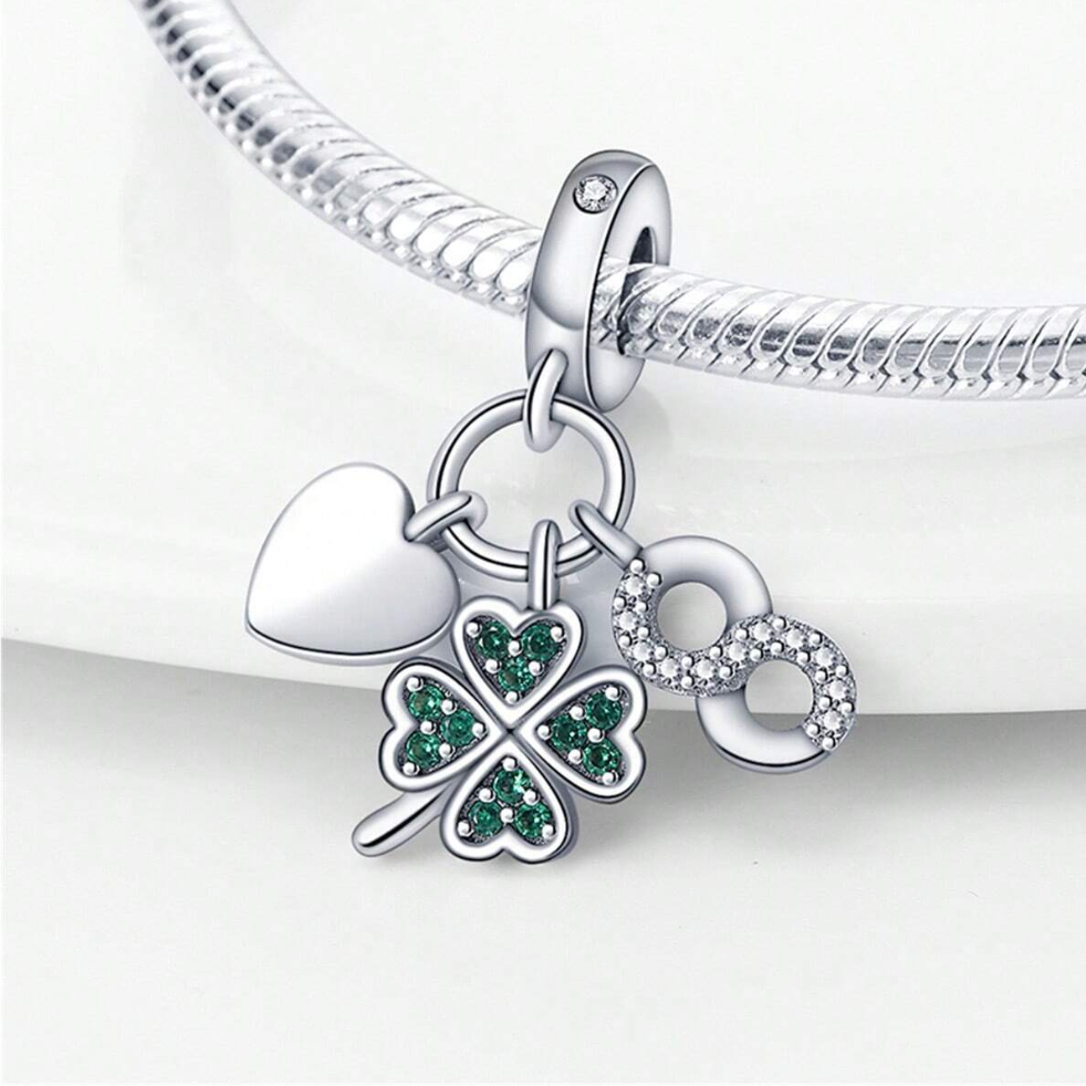 Charm Corazon, Trebol & Infinito Diamantado