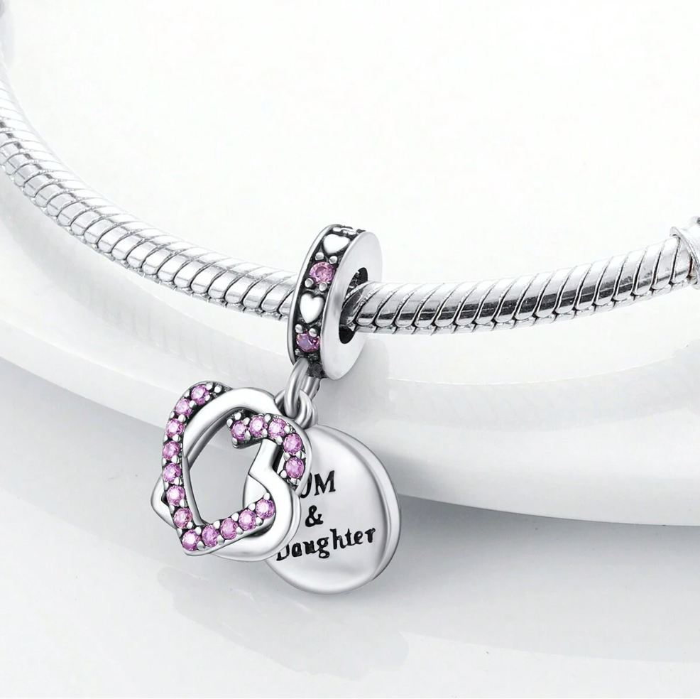 Charm Doble Corazon "Mom & Daughter"