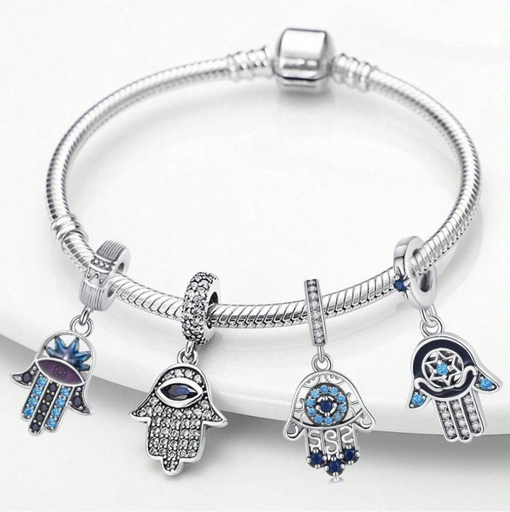 Charm Amuleto Mano de Fátima Azul