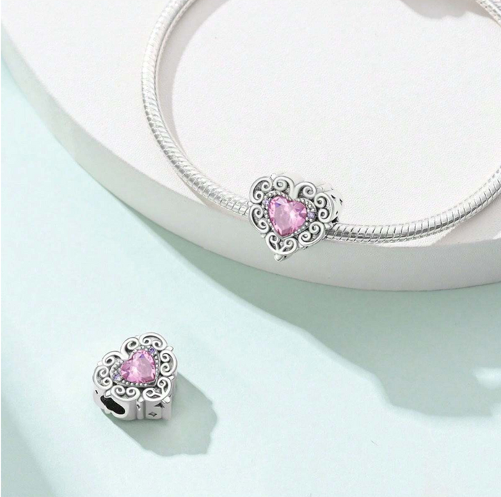 Charm Corazón Rosa "Obra Maestra"