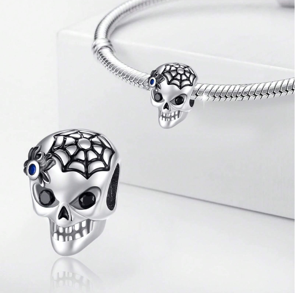 Charm Calavera Con Telaraña