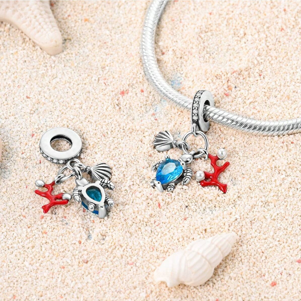 Charm Concha de Mar, Tortuga Azul y Coral