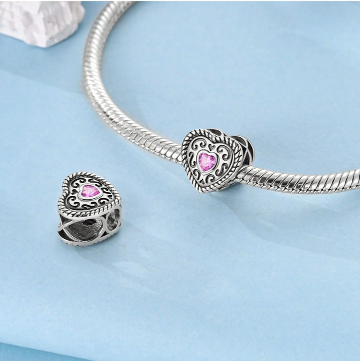 Charm Corazón Rosa Vintage