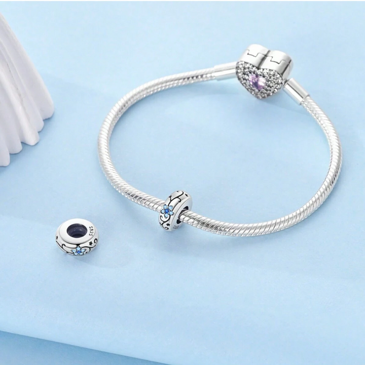 Charm Abalorio de Flor Azul