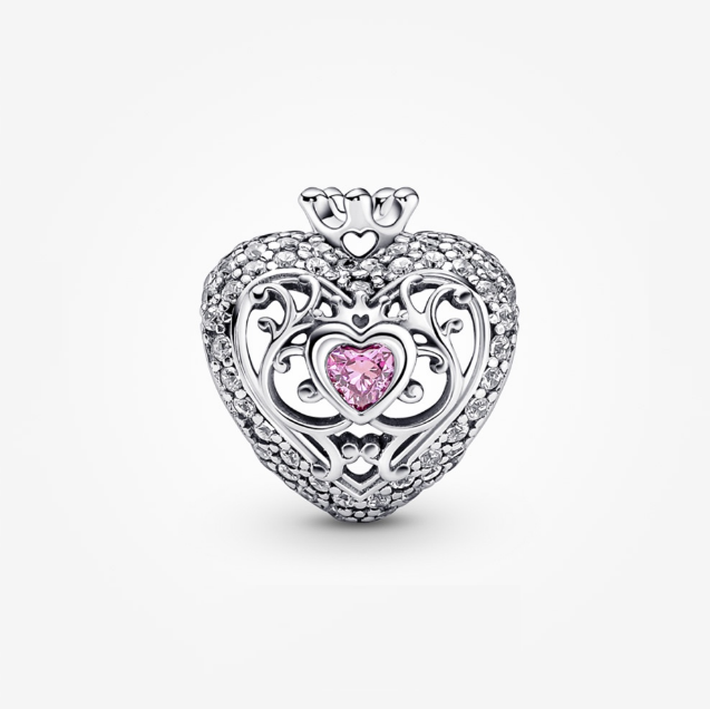 Charm Corazon Rosa & Corona