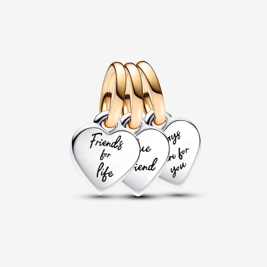 Charm Triple Corazón de Amigos