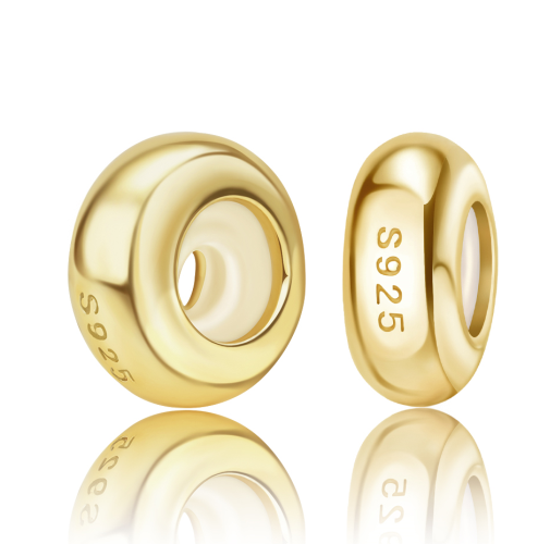 Charm Abalorio Liso Dorado