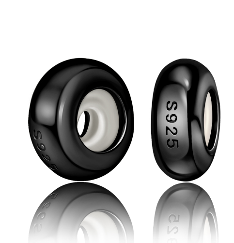 Charm Abalorio Liso Negro