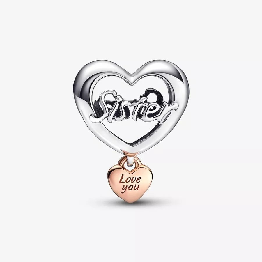 Charm Corazon Sister Plateado