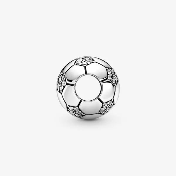 Charm Balón de Fútbol Plateado