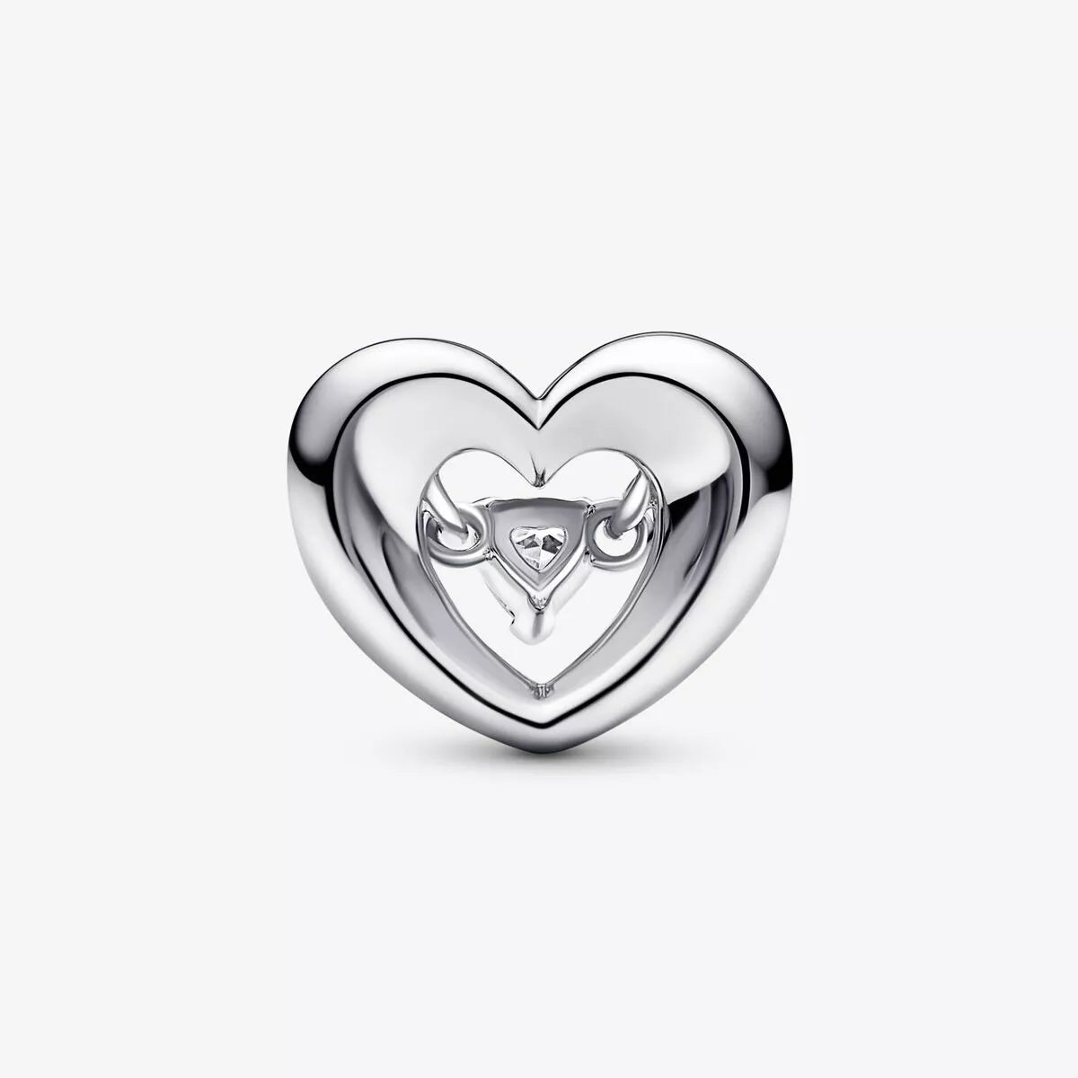 Charm Corazon con Piedra Plateado