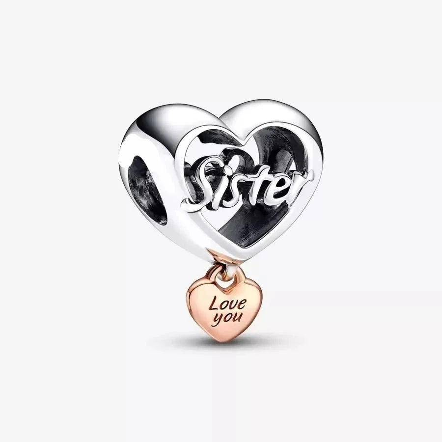 Charm Corazon Sister Plateado