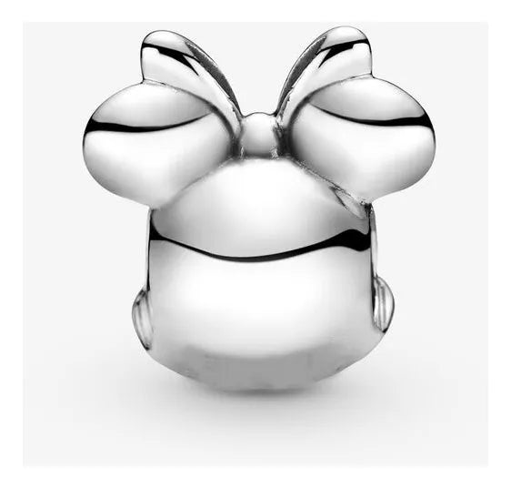 Charm Ratoncita con Lazo Plateada