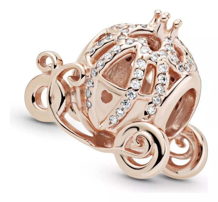 Charm Carroza Dorado Rosa