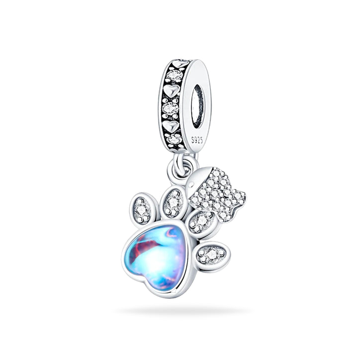 Charm Huellita de Perro Opal