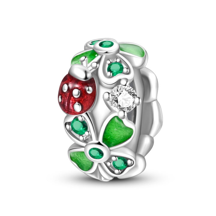 Charm Abalorio de Trébol y Mariquita