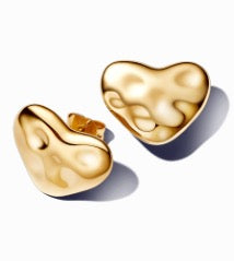 Aretes Corazón Ondulado Dorado