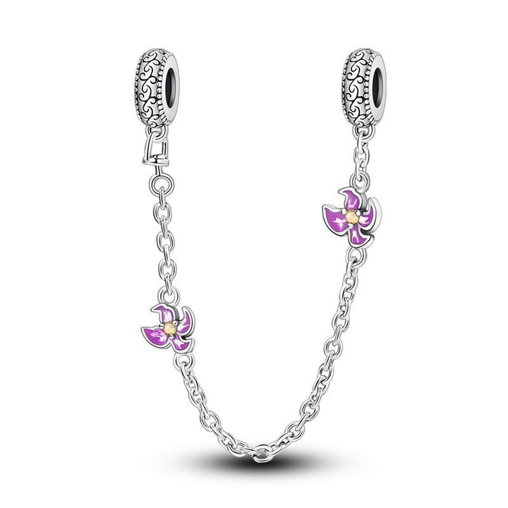 Cadena de Seguridad Flores Moradas