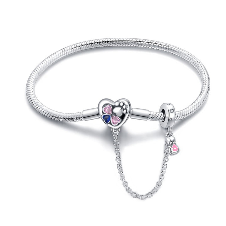 Pulsera Corazón y Huella de Perrito