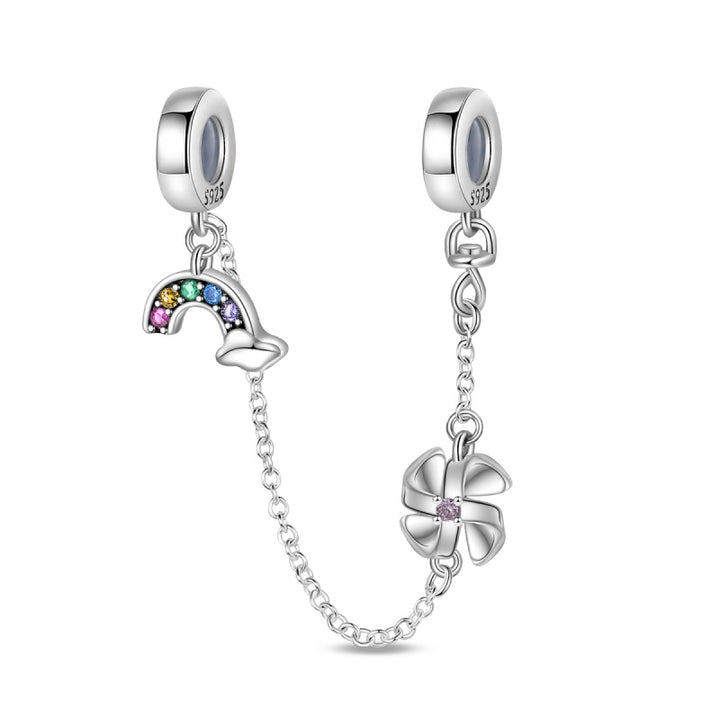 Cadena de Seguridad Arcoíris y Flor