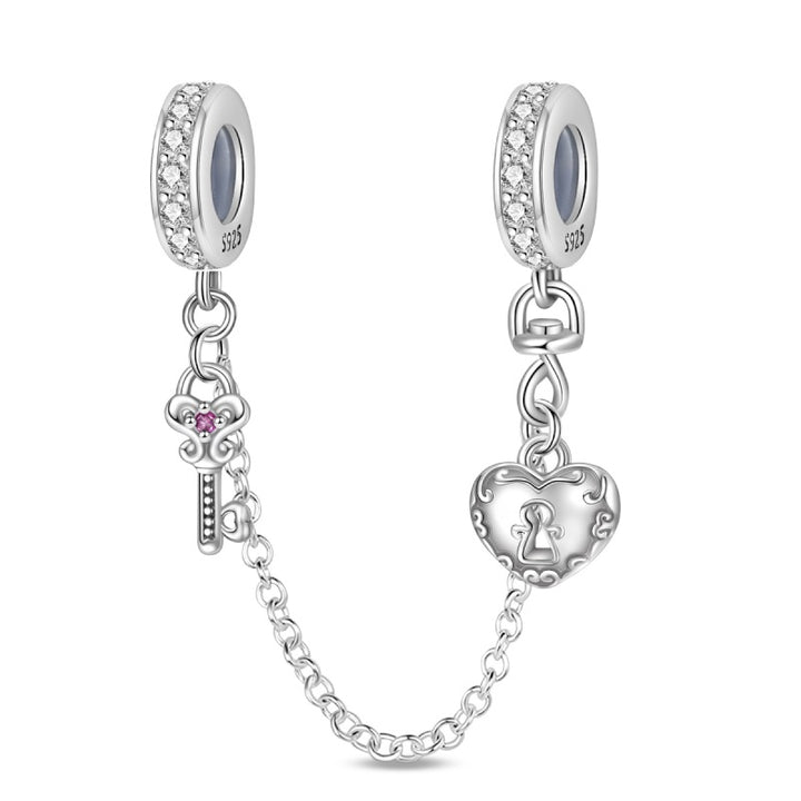 Cadena de Seguridad Llave y Corazón Secreto