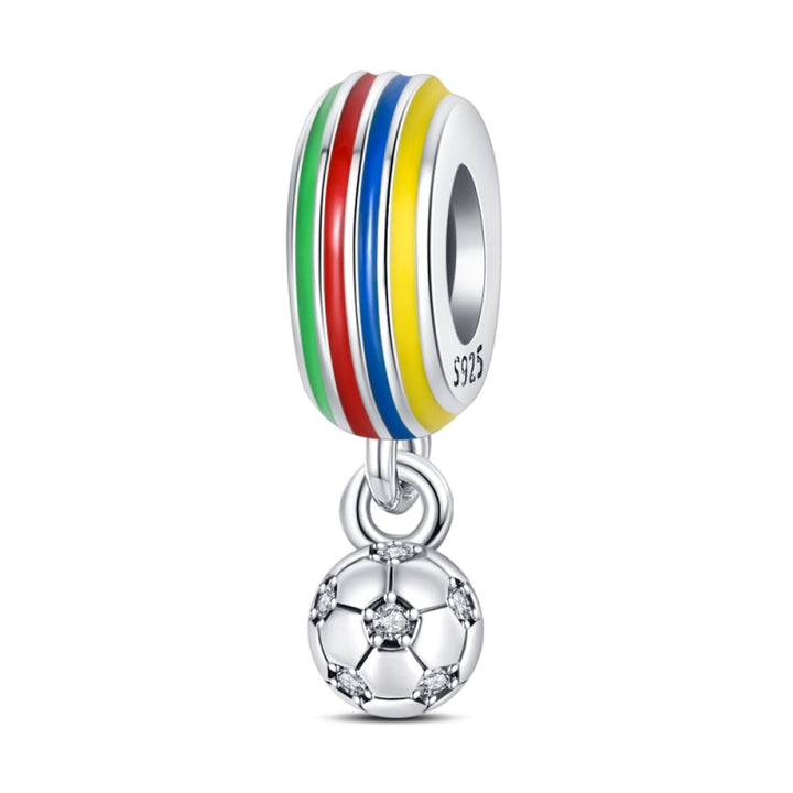 Charm Balón de Fútbol Plateado