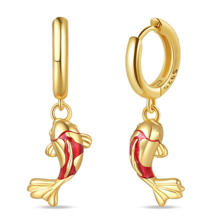 Aretes Pez Koi Dorado