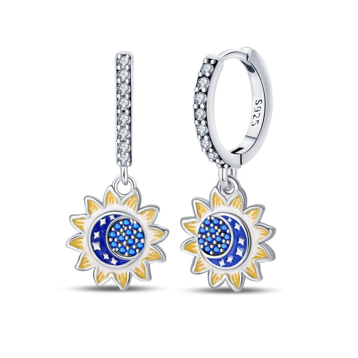 Aretes Sol y Luna Azul