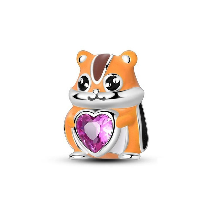 Charm Ardilla y Corazón Rosa
