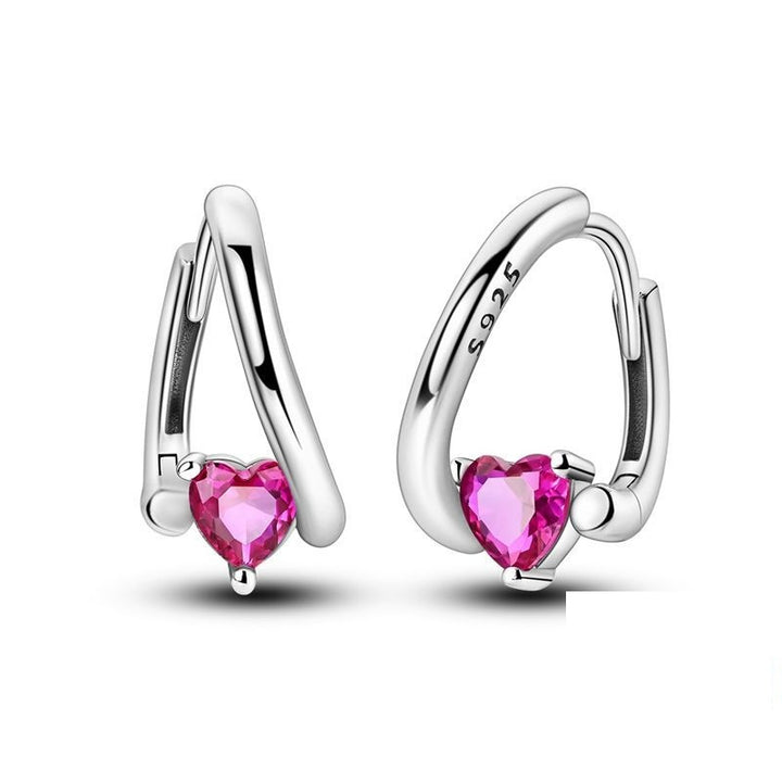 Aretes Corazón Rosa