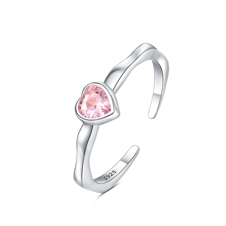 Anillo Corazón Rosa Claro