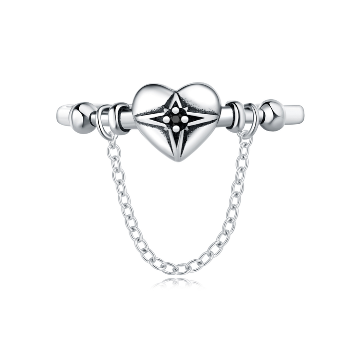 Anillo Corazón y Estrella Negra