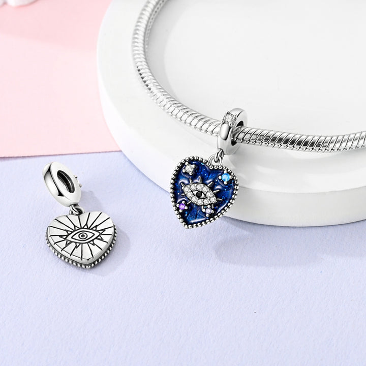 Charm Corazón Azul y Ojo Turco