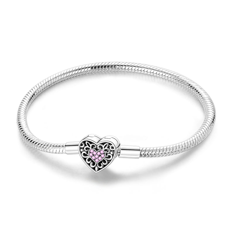 Pulsera Corazón Rosa Floral