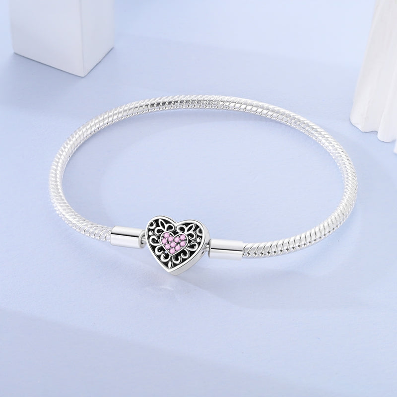 Pulsera Corazón Rosa Floral