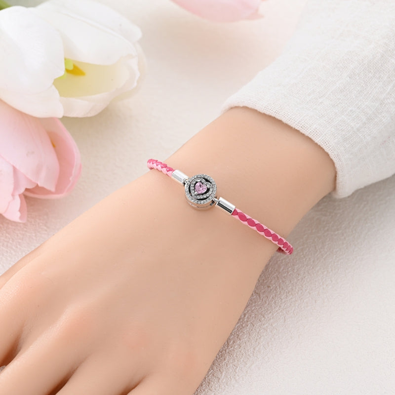 Pulsera Rosa con Corazón