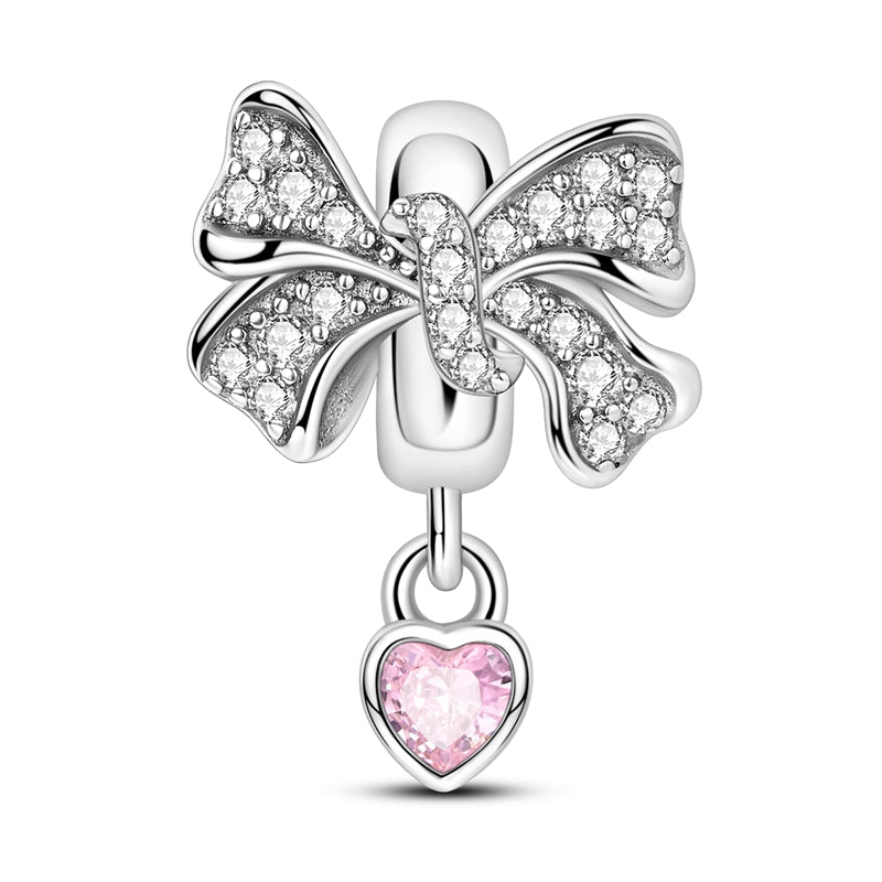 Charm Corazón Rosa y Moño